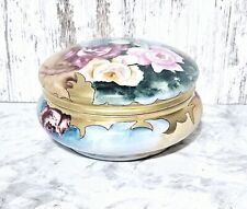 Antique Favorite Baravia Floral Porcelain Handpainted Dresser Box 7