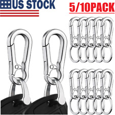 10Pcs Metal Keychain Carabiner Clip Keyring Key Ring Chain Clips Hook Holder USA picture