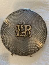 Antique 18K Gold Raised “ER” Monogram & Sterling Silver Powder Compact picture