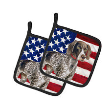 German Shorthaired Pointer Patriotic Pair of Pot Holders BB9641PTHD picture