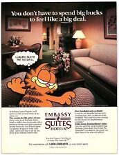 1987 Embassy Suites Hotels Print Ad, GARFIELD Cat Jim Davis Luxury Suits Me Well picture
