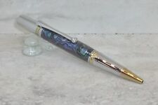 Handcrafted Majestic Squire Pen in Blue Paua Abalone, Gold TN/Chrome picture