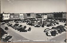 RPPC Clarksville Texas The Square Stores Old Cars Real Photo Postcard c1950 picture