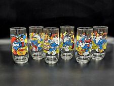 Vintage Smurf Character Drinking Glasses ~ Set Of 6 ~ 1983 picture