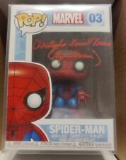 Christopher D. Barnes Signed Marvel Spiderman Funko Pop Beckett Character Name picture