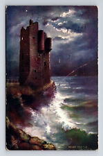 c1905 Keiss Castle Sinclair's Bay Scottish Rough Seass Tuck's Oilette Postcard picture