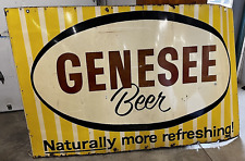 HTF Vintage 1950s GENESEE Beer Advertising Sign Metal 8x5ft Naturally Refreshing picture