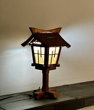 Wooden Japanese Lantern Custom Handcrafted Vintage 1950s picture