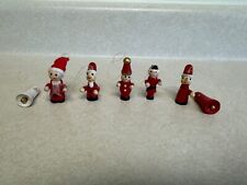 Vintage Miniature Wooden Christmas Tree Ornaments LOT picture