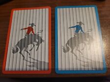 Pair Of Vintage LORD  Baltimore Bucking Bronco Playing Card Linen Finish picture