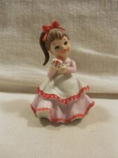 Vintage Lefton Bisque Valentine Girl with Gift Figurine 3 1/2
