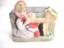 VINTAGE RED RIDING HOOD PLANTER OR DESK ORGANIZER MADE IN JAPAN EXCELLENT picture