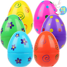 12 Pcs Plastic Printed Bright Jumbo Easter Eggs-Assorted Prints and Colors 6