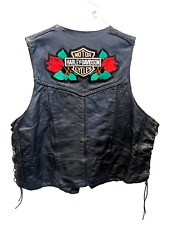 Harley Davidson Leather Vest MADE BY INTERSTATE USA XXL picture