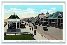 1935 Band Stand and Casino, Ocean Avenue, New Hampshire NH Cancel Postcard picture