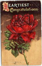 Heartiest Congratulations - rose   postcard 1911 picture