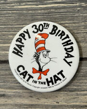 Vintage 1985 Happy 30th Birthday Cat In The Hat Pin 2.5