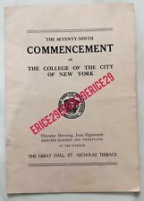 1925 The College of the City of New York CCNY Commencement Program Booklet picture