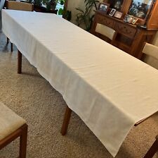 Vintage Linen Embossed White Tablecloth 90 X 55 Inches  picture
