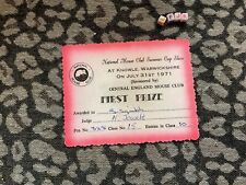 Vintage National Mouse Club First Prize Award Certificate Card picture