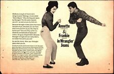 1964 Annette Funicello Frankie Avalon photo Wrangler blue jeans vintage print ad picture