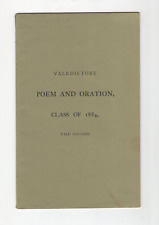 Original Antique Yale College Valedictory Poems and Oration Class of 1884 picture