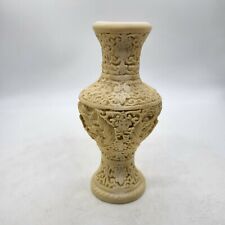 VINTAGE NORLEANS CARVED RESIN CELLULOID VASE, JAPANESE SCENE, MADE IN ITALY picture