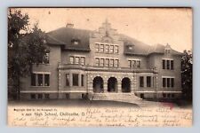 Chillicothe OH-Ohio, High School Building , Antique Vintage c1906 Postcard picture