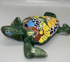 Talavera Mexican Pottery Hand Painted Green Sea Turtle. Approximately 8” Wide picture
