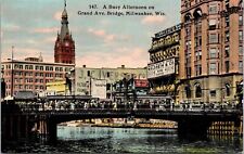 MILWAUKEE WI - A Busy Afternoon On Grand Avenue Bridge Postcard picture