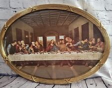 Home Interiors Last Supper Wall Hanging Oval Gold Tone Frame apprx 15x21 Vintage picture