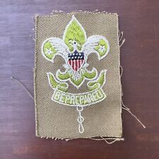 SCOUTMASTER ~ BOY SCOUT EAGLE PATCH LEADER ~ 1920-1937 Type 2 GREEN WHITE BADGE picture