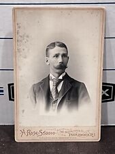 c1880 IDENTIFIED Dapper Mustache Man Providence Rhode Island RI Cabinet Card picture