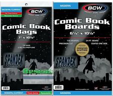 100  BCW Modern Boards & 2-Mil Current Resealable Thick Polypropylene Comic Bags picture
