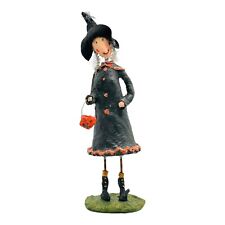 Halloween Monnie Wilson Paper Mache Witch Figurine Pumpkin Bucket 20” Tall picture