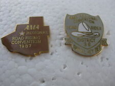 2 Vintage '87 AMA American MOTORCYCLE Association ROAD RIDING Road Rider PINS picture