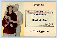 Marshall Minnesota Postcard IDontWannaRailroad First Class c1917 Vintage Antique picture