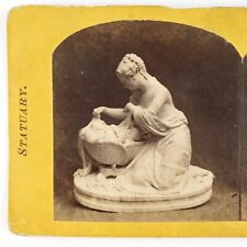 Minton Mother First Born Stereoview c1870 Parian Figure Sculpture Art Card H1340 picture