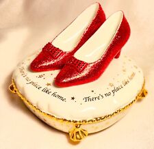RARE Lenox Wizard of Oz Ruby Slippers On a Pillow Trinket Lidded Pillow Box picture