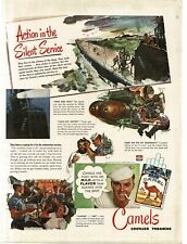 1945 Camel Cigarettes WWII Submarine Sailors Silent Service art Vintage Print Ad picture
