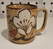 Vintage Otagiri Japan Speckled Stoneware Floral Coffee Cup Mug Boho Flower picture