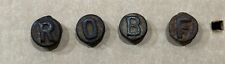4 Cast Iron Railroad Code Nails Letters R O B F picture
