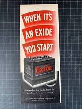 Vintage 1946 Exide Car Battery Print Ad picture