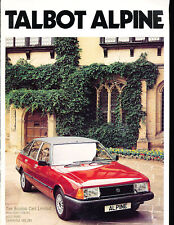 1981 1982 Talbot Alpine Original Car Sales Brochure Chrysler picture