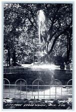 c1940's City Park Water Fountain Grand Haven Michigan MI RPPC Photo Postcard picture