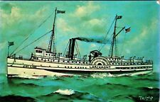Larchmont Joy Line Steamship Collision Tragedy in 1907 Vintage Postcard A944 picture