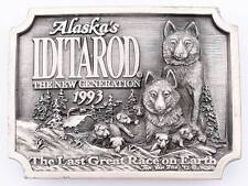 1993 Iditarod Dog Sled Mushing Race Alaska Vintage Belt Buckle picture
