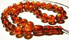 Islamic 33 Prayer Beads Natural Baltic Amber Tasbih Misbaha pressed picture