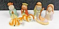 Ceramic Christmas Nativity Set  Beautiful Animals People  7 Piece picture