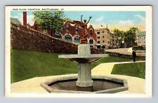 Brattleboro VT-Vermont, New Plaza Fountain, Antique Souvenir Vintage Postcard picture